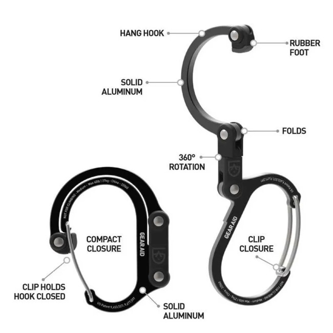 Horog Gear Aid Heroclip Med Stealth Black