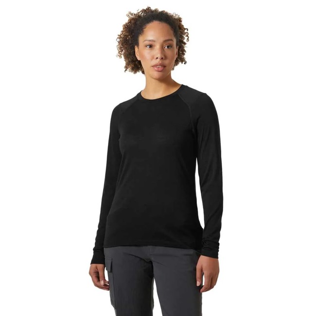 Tričko helly hansen HH DURAWOOL CREW LS Black