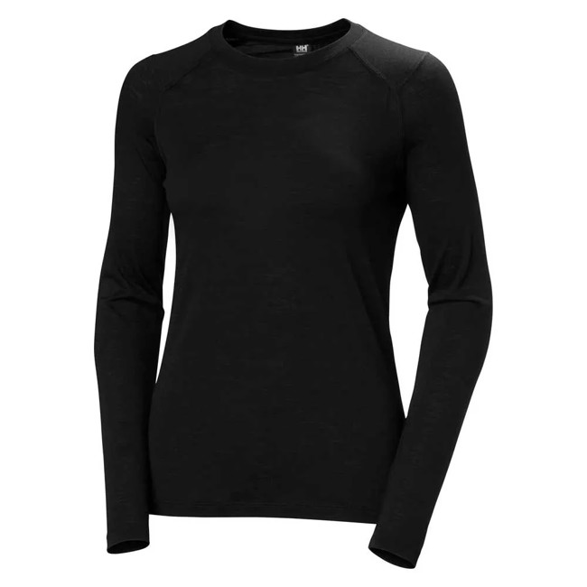 Tričko helly hansen HH DURAWOOL CREW LS Black