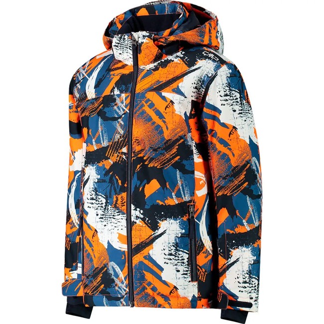Cmp Jacket Kid Jacket Snaps Hood Bluestone