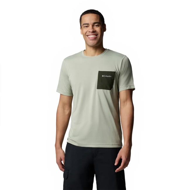 T-Shirt columbia HIKE POCKET SS CREW Safari, Gre
