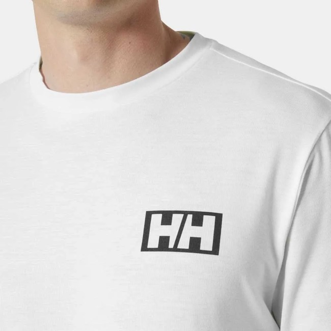 Marškinėliai Helly Hansen Skog Graphic Ls Tee White