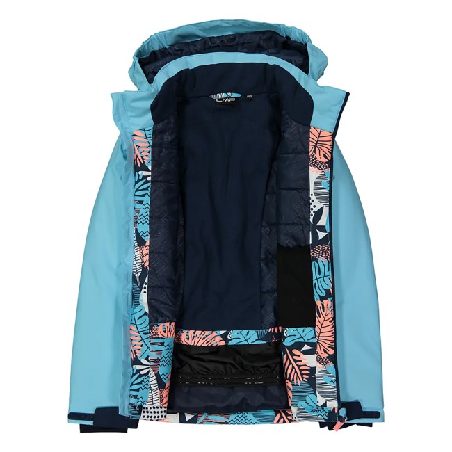 Cmp Jacket Kid Jacket Snaps Hood Topaziobl