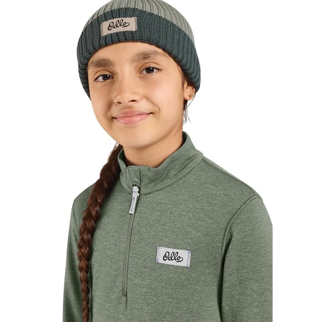 Polar Odlo Mid Layer 1/2 Zip Grid Fleece Kids Shado