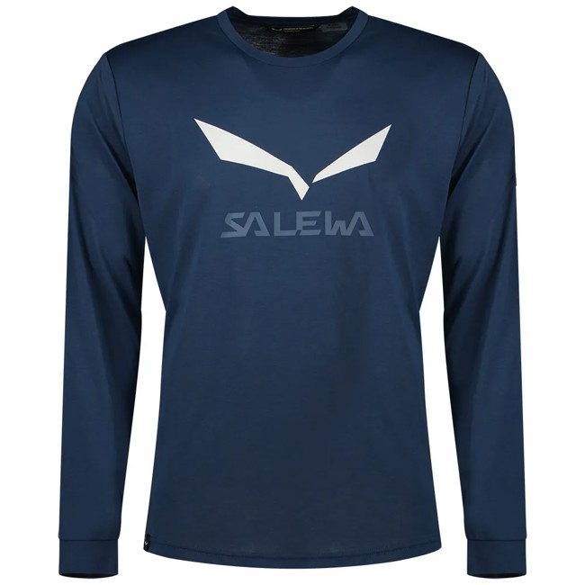 Camiseta salewa DRY M L/S TEE. Dark Denim