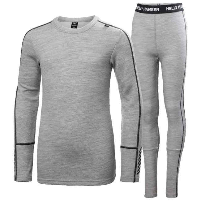 Tričko helly hansen JR MIDWEIGHT SET Grey Melang