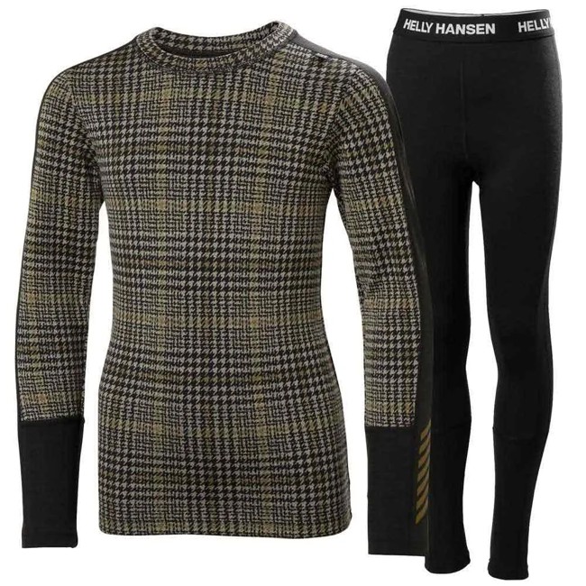 Pakket Helly Hansen Jr Graphic Lifa Merino Set Sepia Aop