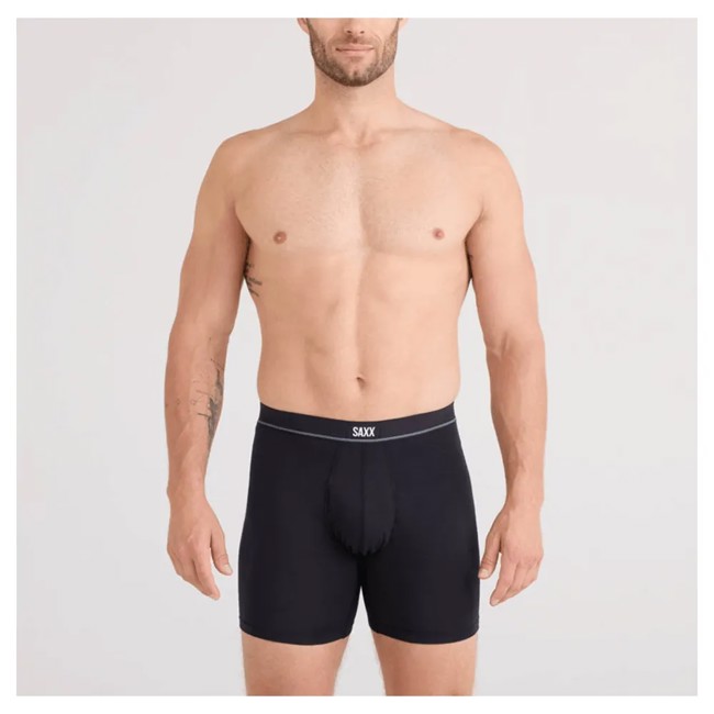 Saxx Boxer Essential Cotton Boxer Brief Fly Black