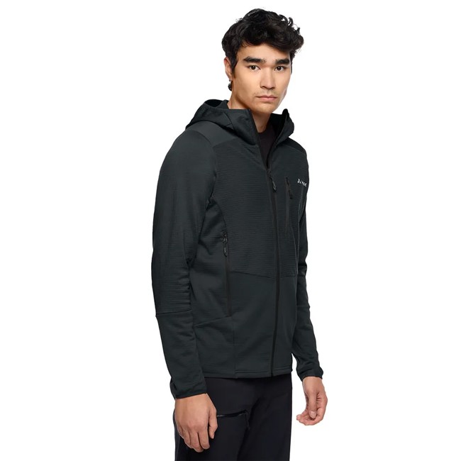 Polarfleece Vaude Monviso Hooded Grid Fleece Jkt Phantom