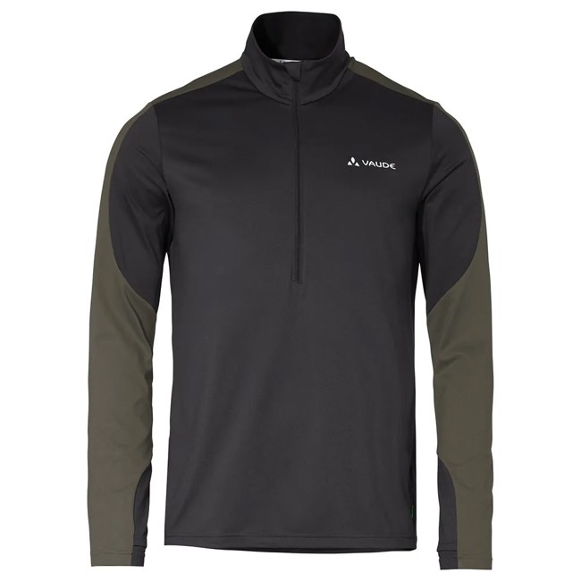 T-paita Vaude Livigno Halfzip Ii Black/khaki
