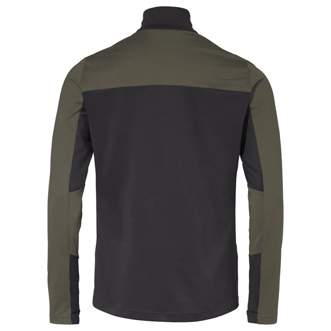 T-paita Vaude Livigno Halfzip Ii Black/khaki