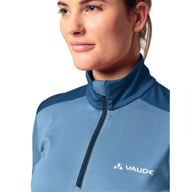 Camiseta Vaude Livigno Halfzip Ii Pastel Blue