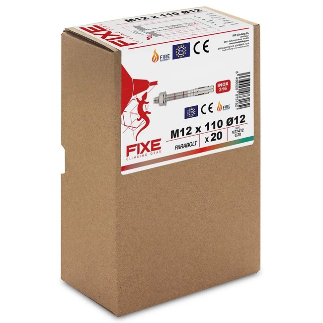 Parabolt Fixe 316l M12x110mm Pack 20uni.
