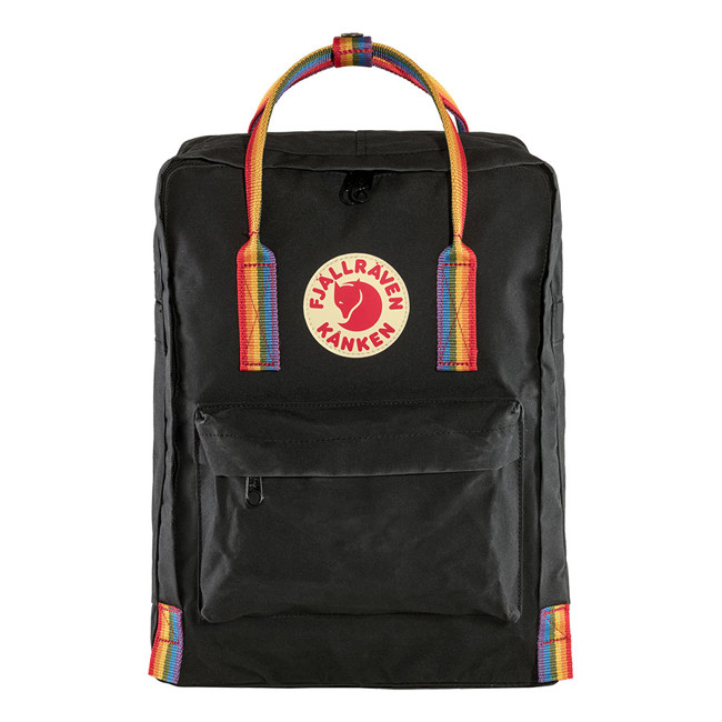 Nahrbtnik fjällräven Kanken Rainbow Black-Rainbow Pattern