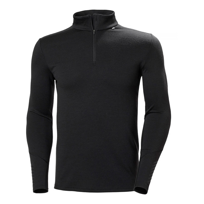 Tričko helly hansen LIFA MERINO MIDWEIGHT 1/2 ZIP BLACK