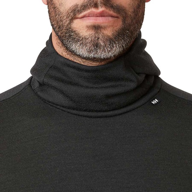Camiseta helly hansen LIFA MERINO MIDWEIGHT HOODIE Black