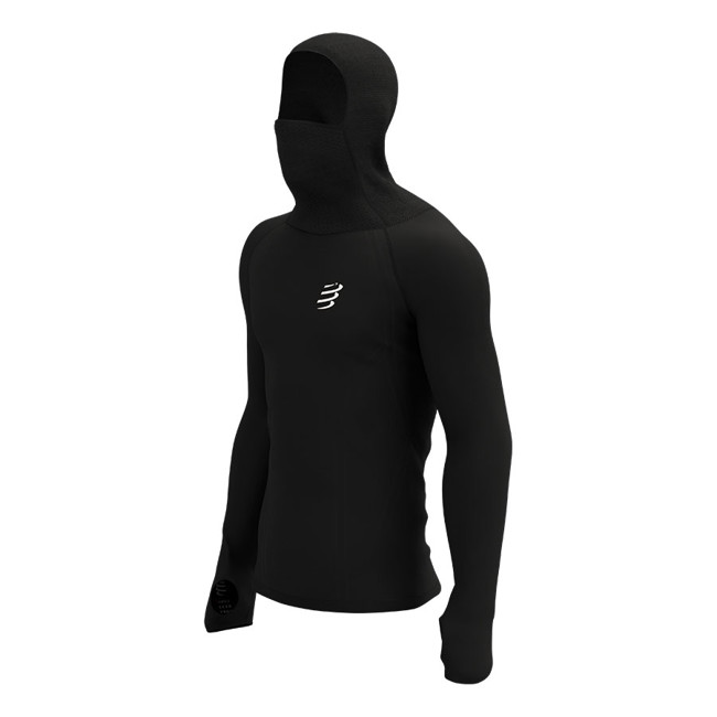 Camiseta Compressport Thermo Ultralight Racing Hoodie Black