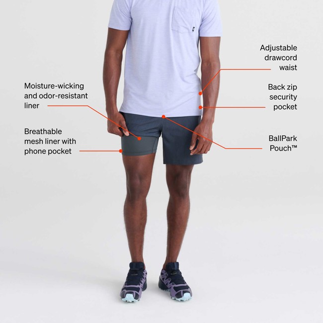 Broek Saxx 2n1 Short Striation Slub- Bl