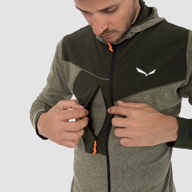Camisola com capuz salewa PUEZ 2 DRY HOOD FZ
