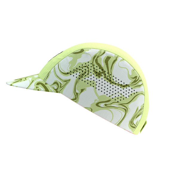 Mütze Compressport Racing Cap Green Camo/fluo Red