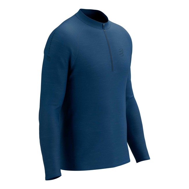 Koszulka compressport TRAIL HZ LS TSHIRT M Poseidon