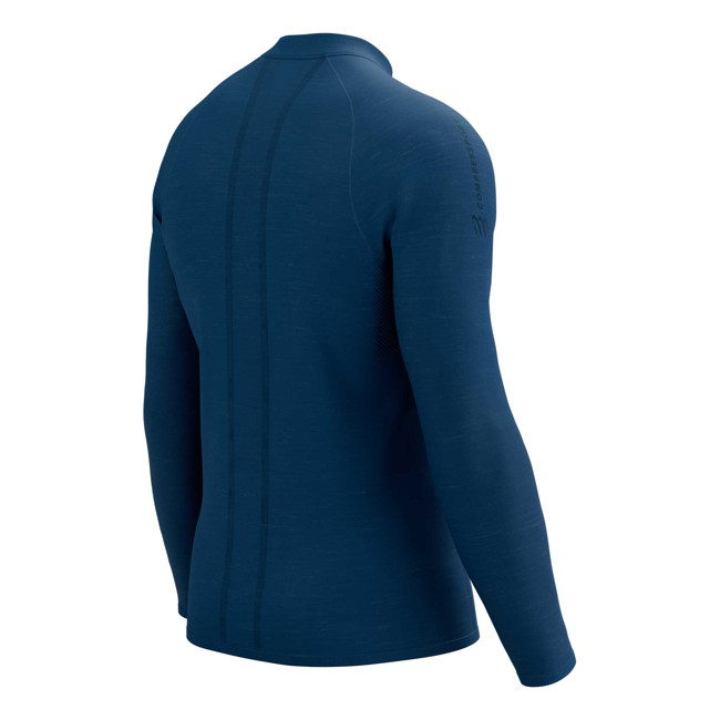 Koszulka compressport TRAIL HZ LS TSHIRT M Poseidon