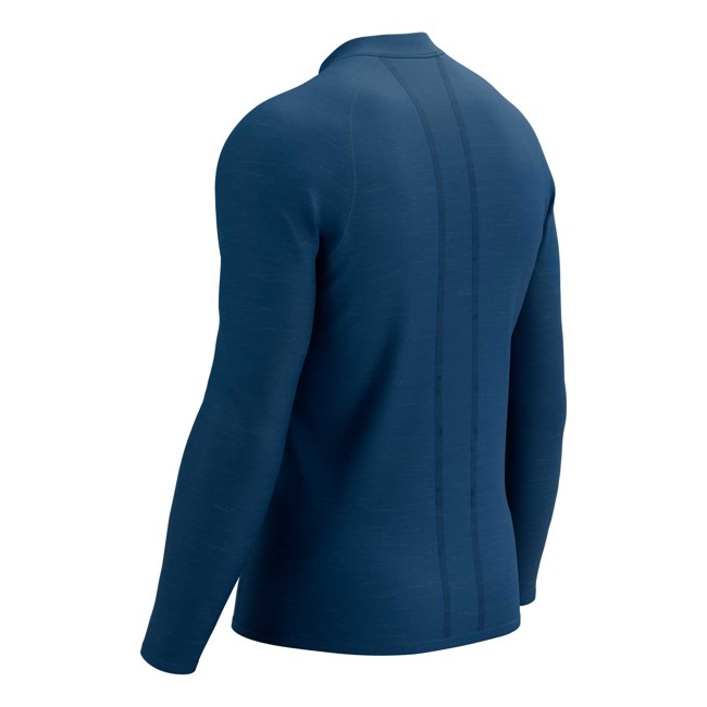 Koszulka compressport TRAIL HZ LS TSHIRT M Poseidon