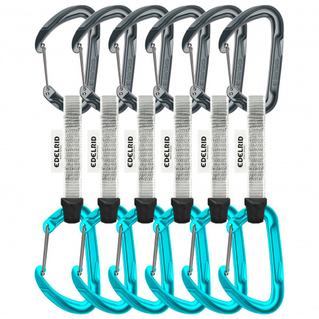 Jatkot edelrid PURE WIRE SET Pack 6 x10cm Slate-Icemint