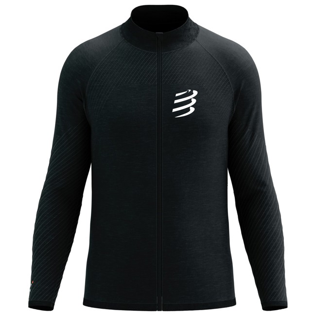 Sweatshirt compressport SEAMLESS ZIP SWEATSHIRT Black Melange