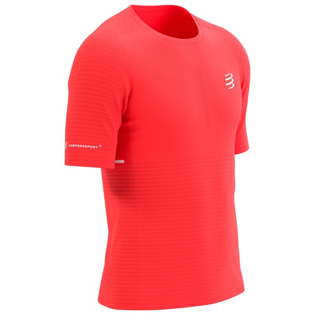 Camiseta Compressport Racing Ss Tshirt M Fluo Red