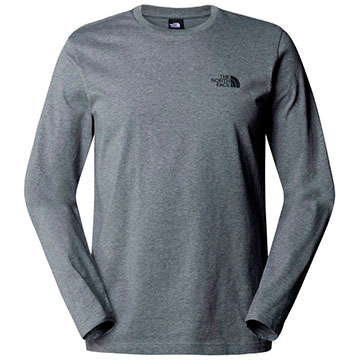  The North Face M L/S Simple Dome Tee Tnf Medium Grey He