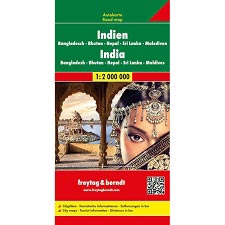  ED. FREYTAG & BERNDT MAPA INDIA NEPAL BANGLADESH SRILANKA BUT
