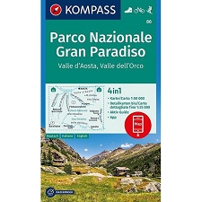  Ed. kompass Mapa Gran Paraiso Valle D&#39;Aosta 1:50000