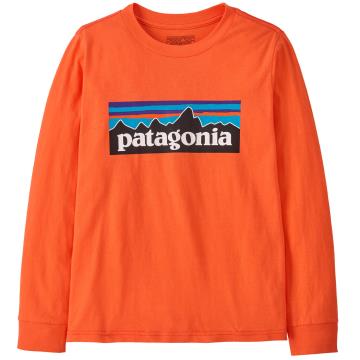  Patagonia Ks Ls P-6 Logo T-Shirt Orange Peel