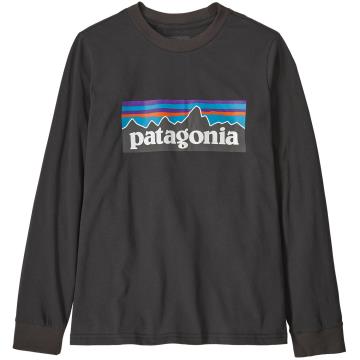  Patagonia Ks Ls P-6 Logo T-Shirt Ink Black