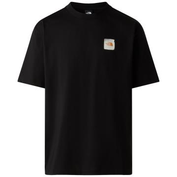 The North Face  M CAMPING SS TEE OVERS BLACK/WHITE DUNE