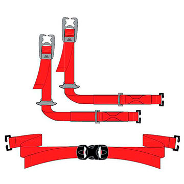  Mountain equipment Hammerhead Ski Strap (x4) Black