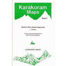Ed. Leomann Maps Pu.  Map Karakoram-4 Siachen Rimo Saser Ka