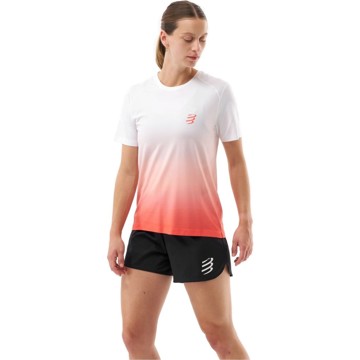 Koszulka COMPRESSPORT PERFORMANCE SS TSHIRT W Fluo Red/White