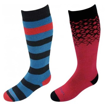 Sokken LORPEN KIDSKI 2 PACK Red/Blue