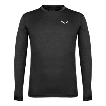 Tričko Salewa PUEZ MELANGE DRY L/S TEE Black Out Mel