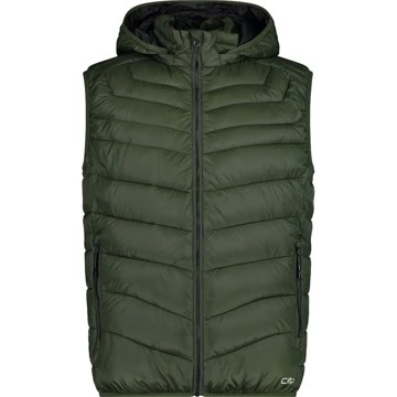Vest Cmp Man Vest Snaps Hood Oil Green
