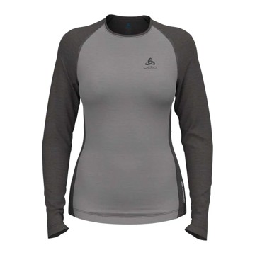T-Shirt Odlo Top Crew Ls Natural Perf Grey Melange
