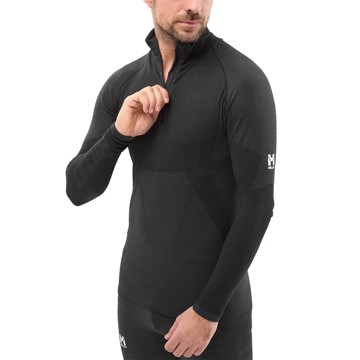 T-Shirt Millet Drynamic Soft Ls 1/2 Zip M Black-Noir