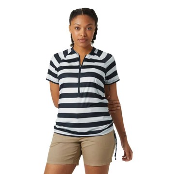 Póló Helly Hansen SIREN 1/2 ZIP T-SHIRT Navy Stripe