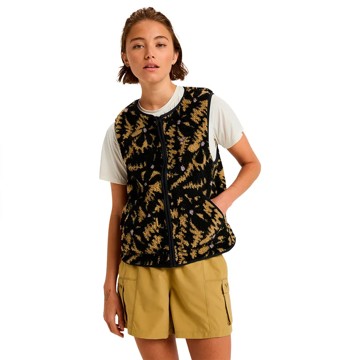 Chaleco Roxy Wow Easy Vest Anthracite Big Flowers