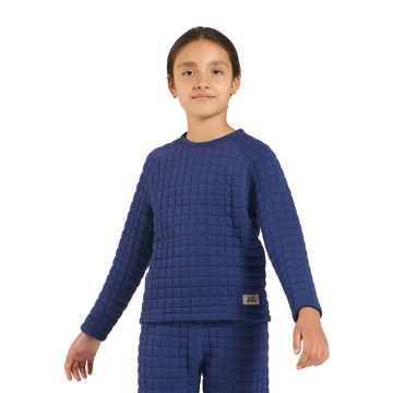 Majica S Kratkimi Rokavi Odlo Bl Top Crew Ls Quilted Kids Skipper Blue