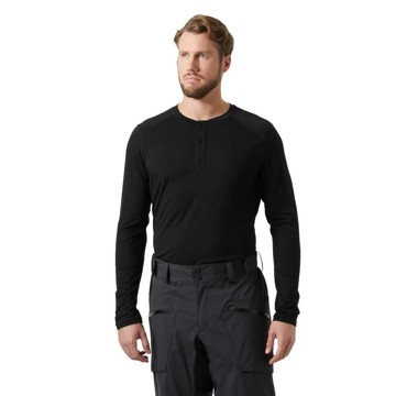Helly Hansen T-shirt DURAWOOL LS HENLEY Black