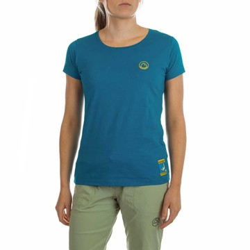 T-Shirt La sportiva CLIMBING ON THE MOON W Turchese/