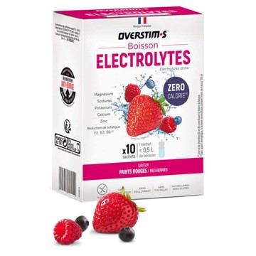 Boisson isotonique OVERSTIMS Electrolitos Frutos Rojos 10 Sticks